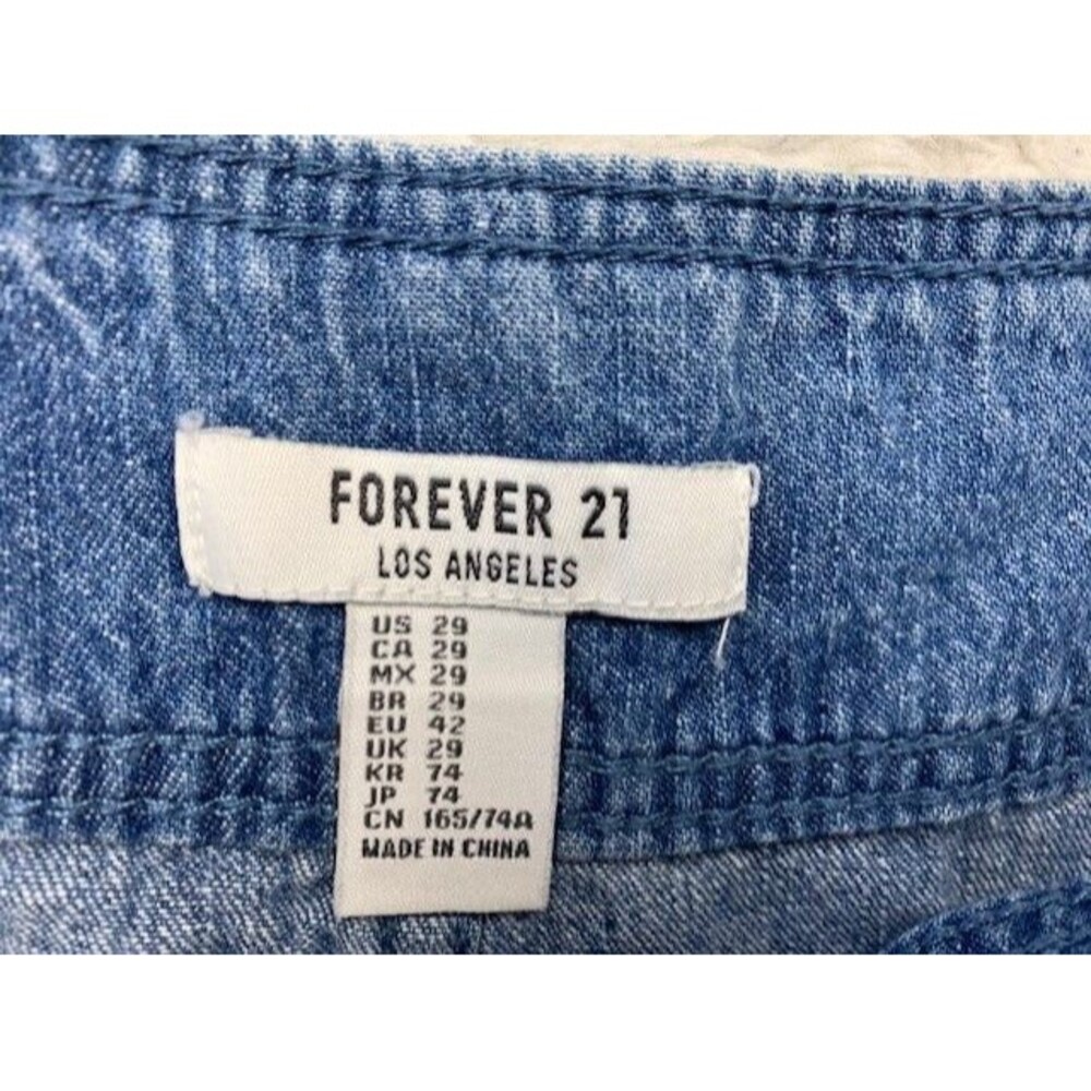 Forever 21 Womens Skirt Size 29 Denim Jean Knee Length Med Wash - Picture 4 of 5